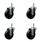 Service Caster 4'' Hard Rubber Wheel Swivel 7/16'' Grip Ring Stem Caster Set, 4PK SCC-GR20S414-HRS-716138-4 - alternate 1